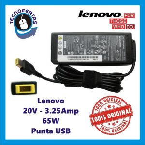 Cargador Lenovo 20v 3.25a Punta Usb