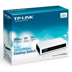 Switch TP-Link TL-SF1008D, 8 puertos RJ-45 10/100 Mbps, Autovoltaje