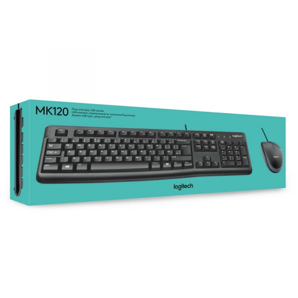 Kit Teclado y Mouse Logitech MK120, USB, Negro - Imagen 2