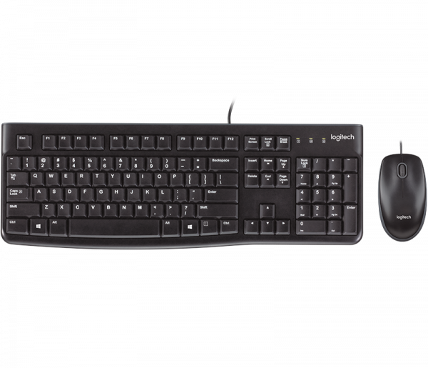 Kit Teclado y Mouse Logitech MK120, USB, Negro