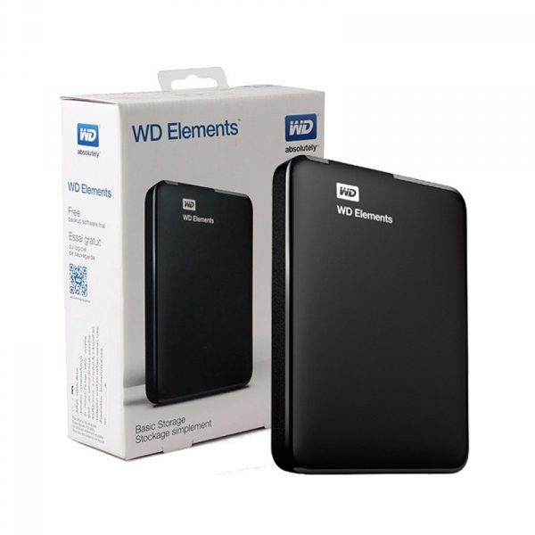 Disco duro externo Western Digital Elements Portable, 2 TB, USB 3.0, negro.