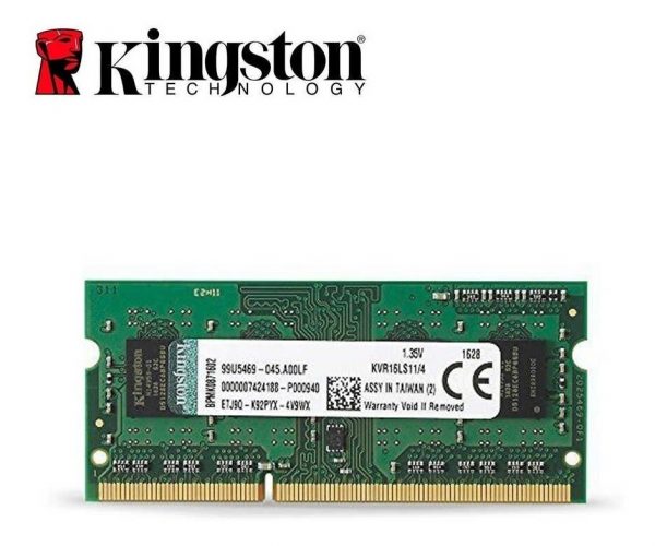 Memoria Kingston 8GB, DDR3, SO-DIMM, 1600 MHz