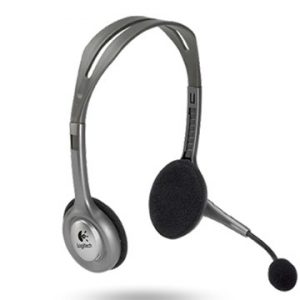 Auriculares Logitech H111, estéreo, micrófono, conector 3.5MM, Gris