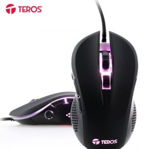 Mouse óptico Teros TE-5164N, 6400dpi, RGB, USB, 7 botones