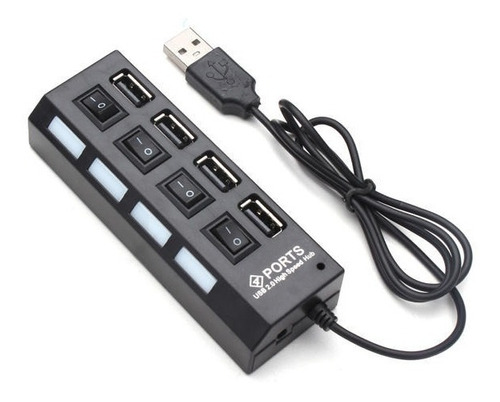 HUB 4 puertos USB 2.0 con interruptor – Tecnofertas