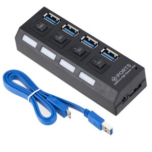 Hub 4 puertos USB 3.0 con interruptor
