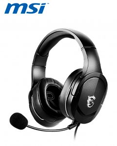 Auriculares MSI IMMERSE GH20, con micrófono ajustable, conector 3.5mm, Ligeros.