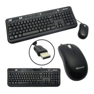 Kit Teclado y Mouse Microsoft Wired 600, USB 2.0, Color Negro, Funcionalidad Estandar.