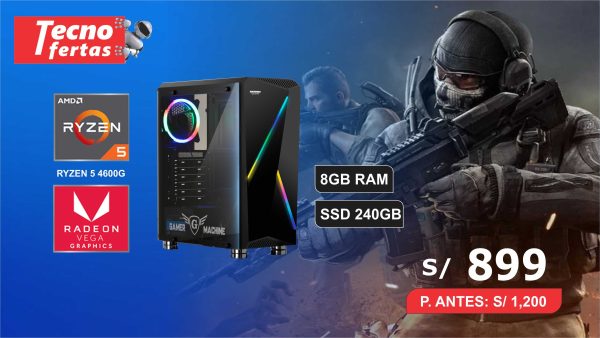 CPU AMD RYZEN 4600G - RAM 8GB - SSD 240GB