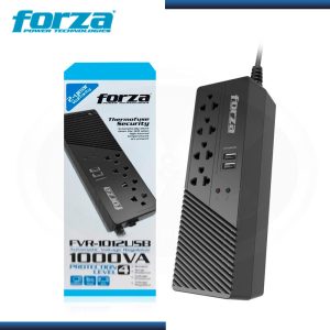 Regulador autom. voltaje Forza VR-1012USB 1000VA/500W 4 salidas AC 2USB 220V