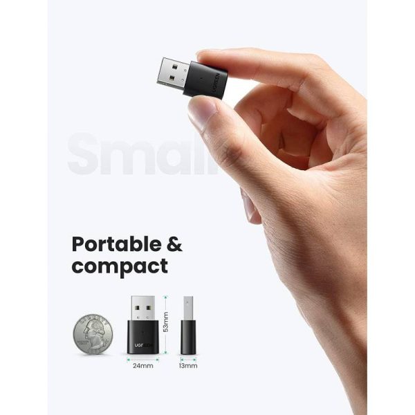 Ugreen Adaptador Bluetooth 5.0 Receptor Dongle Mini CM390 - Imagen 4