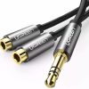 UGREEN Cable de audio de 3,5 mm macho a 2 hembra Case de aluminio (black) AV141
