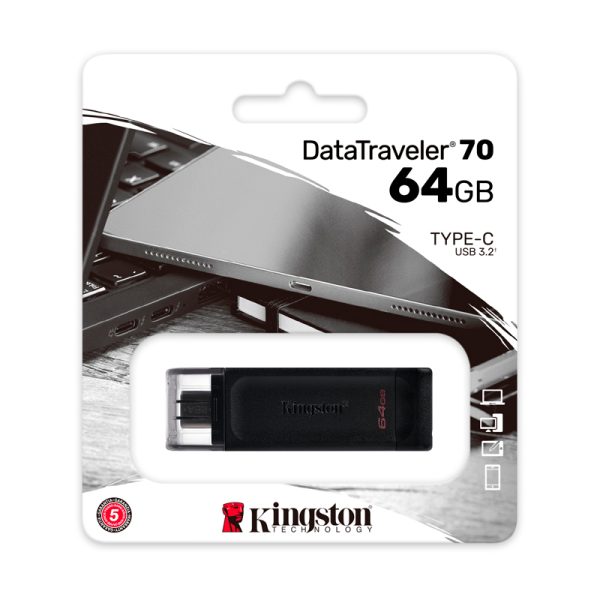 Memoria Flash USB Kingston DataTraveler 70, 64GB, USB-C 3.2 Gen1