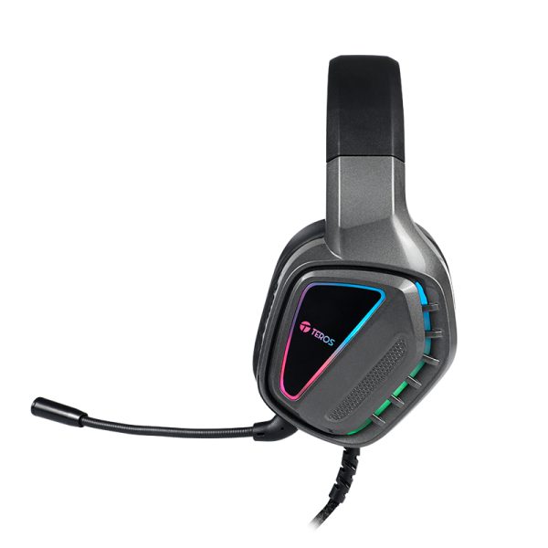 Auriculares gaming TEROS TE-8171N, estéreo, micrófono, luces RGB - Imagen 2