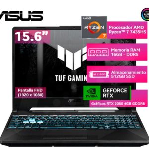 Laptop Gamer ASUS TUF FA506NFR-HN014 15.6" FHD/Value IPS/AMD Ryzen 7 7435HS 3.1 / 4.5GHz, 16GB DDR5-4800MHz, 512GB SSD (90NR0JU7-M00280)