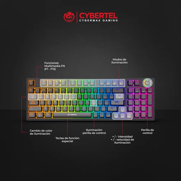 Teclado Gamer Mecanico Cybertel Striker 3 - CBX K1008-3M - Imagen 5