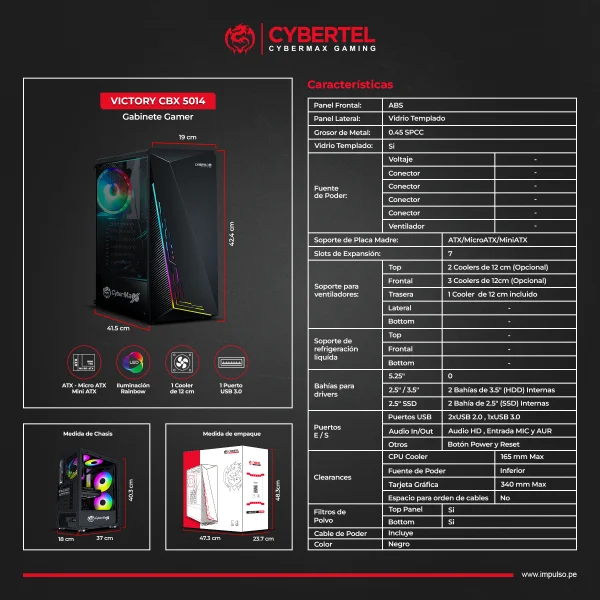 Case Gabinete Gamer Victory - CBX 5014 - Imagen 2