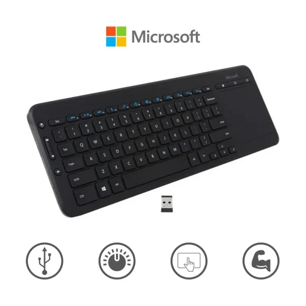 TECLADO MICROSOFT ALL-IN-ONE MEDIA / WIRELESS / TOUCH PAD BLACK - Imagen 3