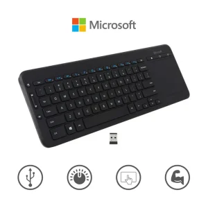 TECLADO MICROSOFT ALL-IN-ONE MEDIA / WIRELESS / TOUCH PAD BLACK